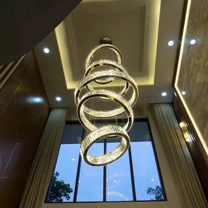 Lustre moderne en cristal avec anneau décoratif pour intérieur — LZ4N7Q2