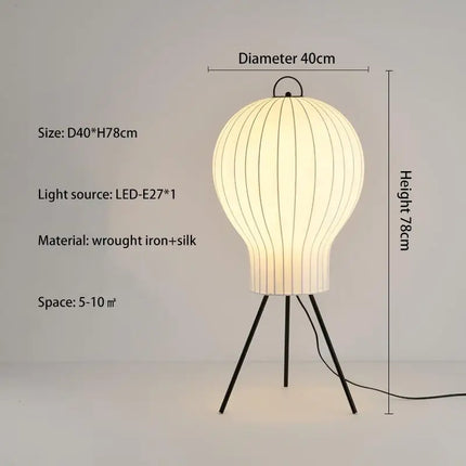 Lampadaire en soie japonaise au design wabi-sabi pour intérieur créatif — LZ4P9XQ