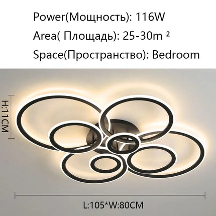 Plafonnier LED moderne noir pour éclairage intérieur — LZ4X9P