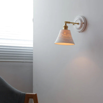 Applique murale LED style nordique japonaise cuivre et blanc — LZ4X9TQ