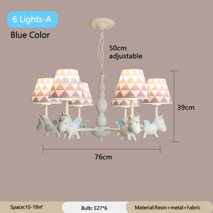 Lustre suspension dessin animé licorne pour chambre d’enfant — LZ4P9XQ