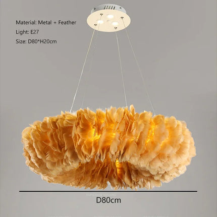 Lustre LED nordique moderne à plumes pour décoration intérieure — LZ4G7Q2
