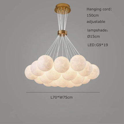 Lustre sphérique LED réglable en hauteur pour décoration intérieure — LZ4X9P