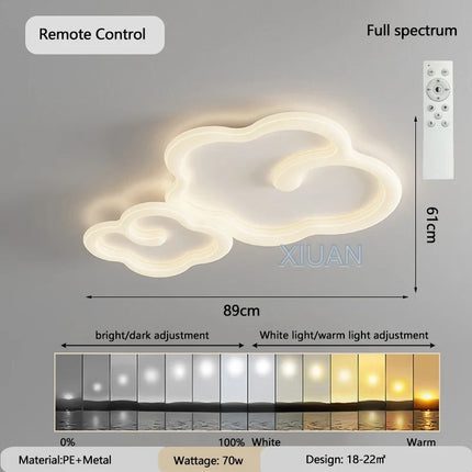 Lustre suspension scandinave nuage blanc avec télécommande LED optionnelle — LZ4X9P