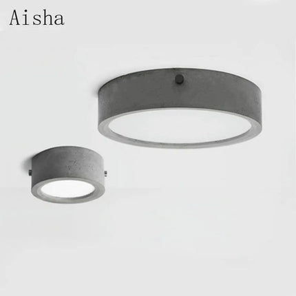 Plafonnier rond en ciment au style industriel pour intérieur — LZ4X9J2