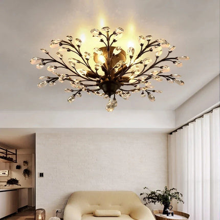 Suspension bougie LED style nordique en cristal pour salon et hôtel — LZ4T9X