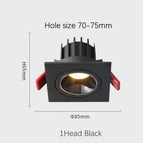 1 tête Noir / Intensité variable / Blanc chaud | 10W