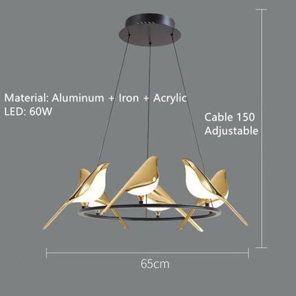 Lampadaire LED postmoderne oiseau doré galvanoplastie pour salon et chambre — LZ4X9J