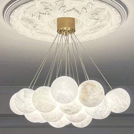 Lustre en cuivre avec marbre naturel espagnol pour décoration moderne — LZ4KJ9