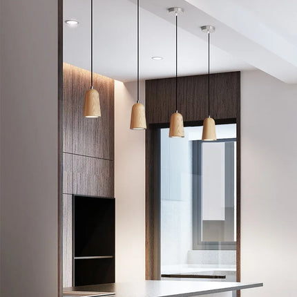 Suspension en bois massif style japonais et décoration nordique élégante — LZ4P9XQ
