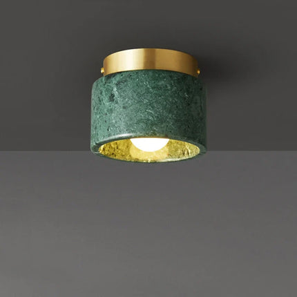 Spot rond en marbre nordique salon chambre décor marbre vert blanc pierre couloir allée lampe
