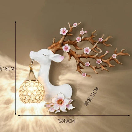 Applique murale moderne en résine motif cerf style chinois — LZ4P9XQ