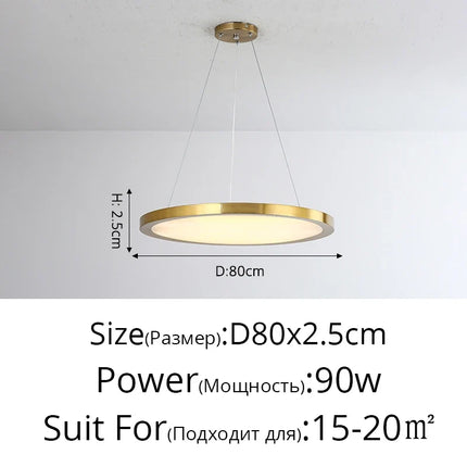 Lustre suspension doré style nordique pour salon et hôtel — LZ4D7X9