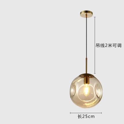 Lustre suspension industrielle à boule en verre moderne nordique — LZ4P9XQ