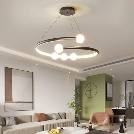 Lustre suspension en verre au design minimaliste pour éclairage moderne — LZ4X9T