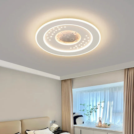 Plafonnier lunaire minimaliste anti-éblouissement pour chambre d’enfants — LZ4X9T