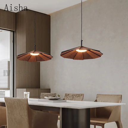 Suspension wabi-sabi en noyer fait main pour décoration intérieure — LZ7QX2