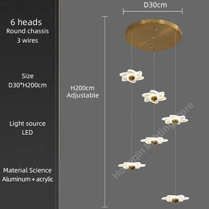 Lustre décoratif moderne pour hall d'hôtel duplex luxe — LZ4X9P2