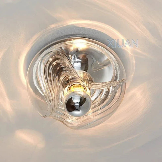 Plafonnier Bauhaus en verre ondulé avec éclairage LED moderne — LZ4F9T1