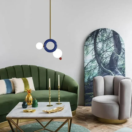 Suspension anneau métallique style art déco — LZ4N7Q2
