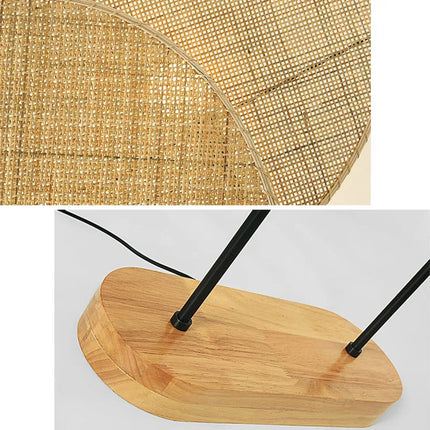 Lampadaire en rotin tissé style asiatique pour intérieur moderne — LZ4X9T1