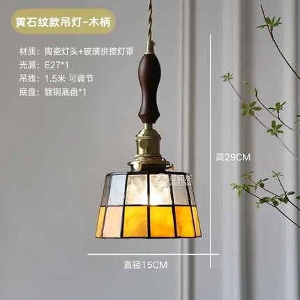 Lustre suspension en verre fait main style Tiffany pour intérieur — LZ4X9P