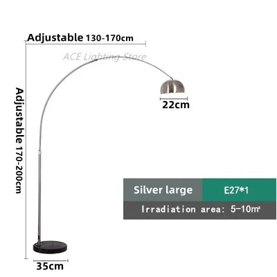 Lampadaire arc LED en métal galvanoplastie décorative — LZ4G7Q2
