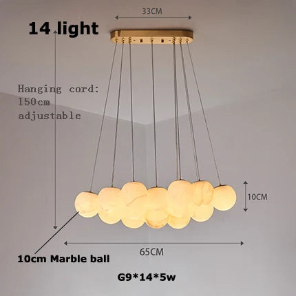 Plafonnier LED décoratif forme bulle effet marbré collection classique — LZ4X9P2