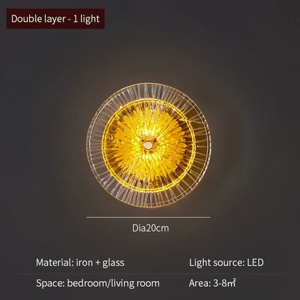 Applique murale ronde moderne en cristal avec éclairage LED intégré — LZ4X9P