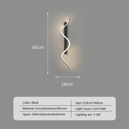 Applique murale LED design minimaliste à rayures pour intérieur — LZ4X9P2