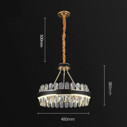 Suspension en cristal et cuir pour éclairage moderne et créatif — LZ4X9P