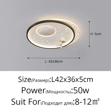 Plafonnier lunaire minimaliste anti-éblouissement pour chambre d’enfants — LZ4X9T
