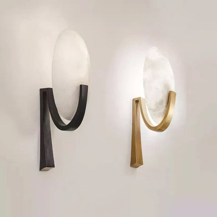 Applique murale LED design nordique en cuivre et marbre — LZ4X9P2