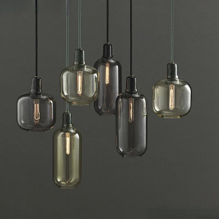Suspension en verre avec détail marbre au design industriel élégant — LZ4X9B2