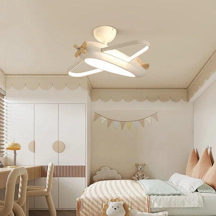 Plafonnier en bois avion style dessin animé pour chambre enfant — LZ4X9P