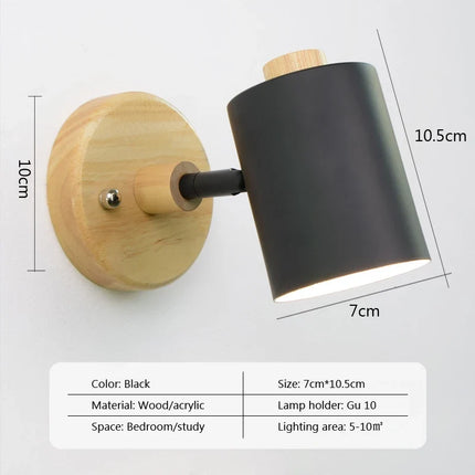 Applique murale nordique lampe de chevet avec interrupteur prise ue/UL Macaron Gu10 Lustre applique étude chambre moderne décor luminaire