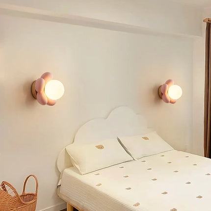 Applique murale fleur en résine blanche et rose pour chambre enfant — LZ4P9X2