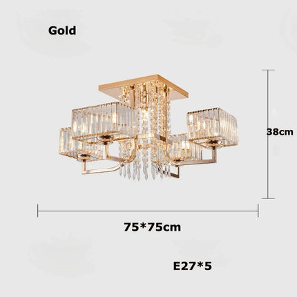 lustre dimmable en cristal pour un éclairage élégant