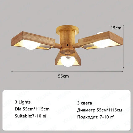 Lustre suspension en bois style nordique pour décoration d’intérieur — LZ4P9XJ