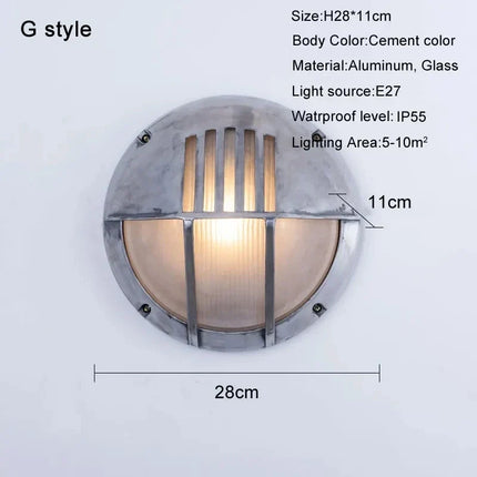 Applique murale LED rétro en aluminium étanche pour intérieur et extérieur — LZ4P9XQ