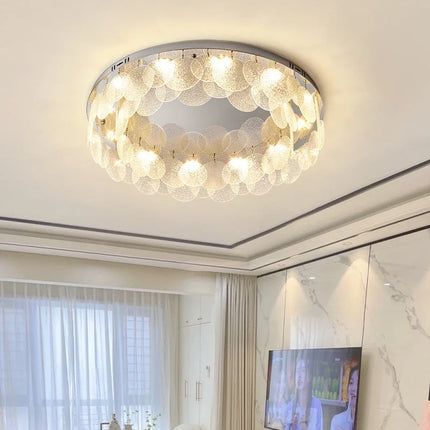 Plafonnier LED en acier inoxydable et verre pour intérieur moderne — LZ4X9Q
