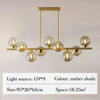 9 lumières ambre