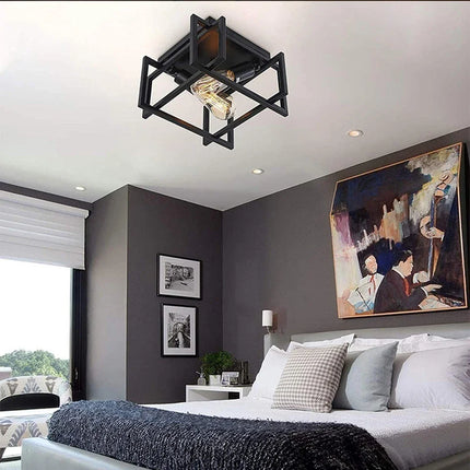 Plafonnier intérieur double lampe style industriel rétro — LZ4X9T2