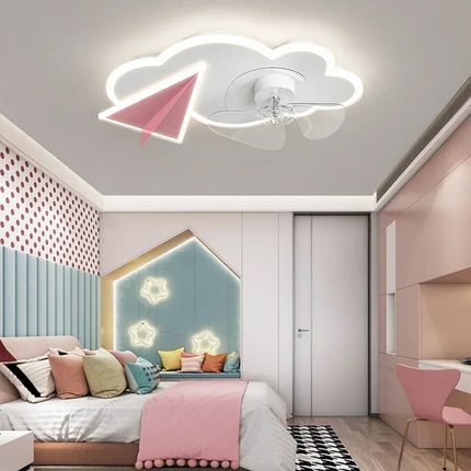 Plafonnier ventilateur avion avec lumière et télécommande pour enfants — LZ4X9T
