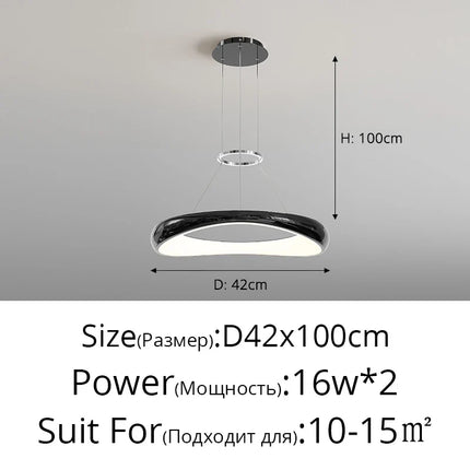 Lustre LED suspension anneau simple style nordique pour restaurant et bar — LZ4F9Q2