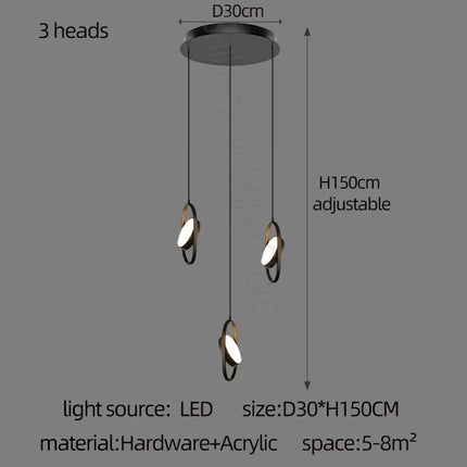 Suspension luminaire en anneau ovale design — LZ4P9XQ