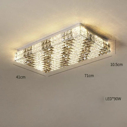 Plafonnier LED carré cristal style art déco moderne élégant — LZ4X9T2