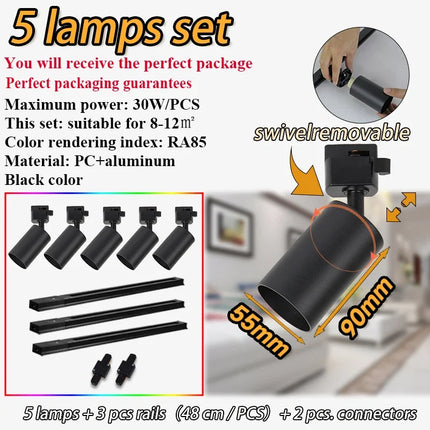 Kit spots dimmables sur rail pour éclairage intérieur décoratif — LZ4X9Q