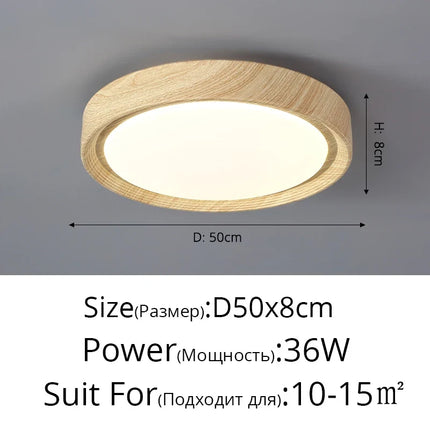 Plafonnier LED minimaliste imitation bois au design moderne — LZ4X9P