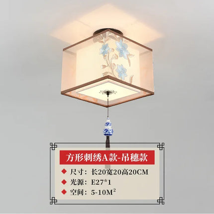 lustre chinois créatif lotus éclairage suspendu peinture décorative